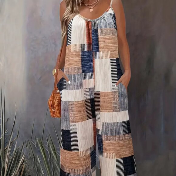 LAST CHANCE - Colorblock Geometric Print - Picture 1 of 3